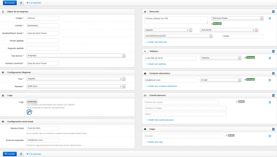 Cómo Configurar los Datos de tu Empresa Soporte Fixner